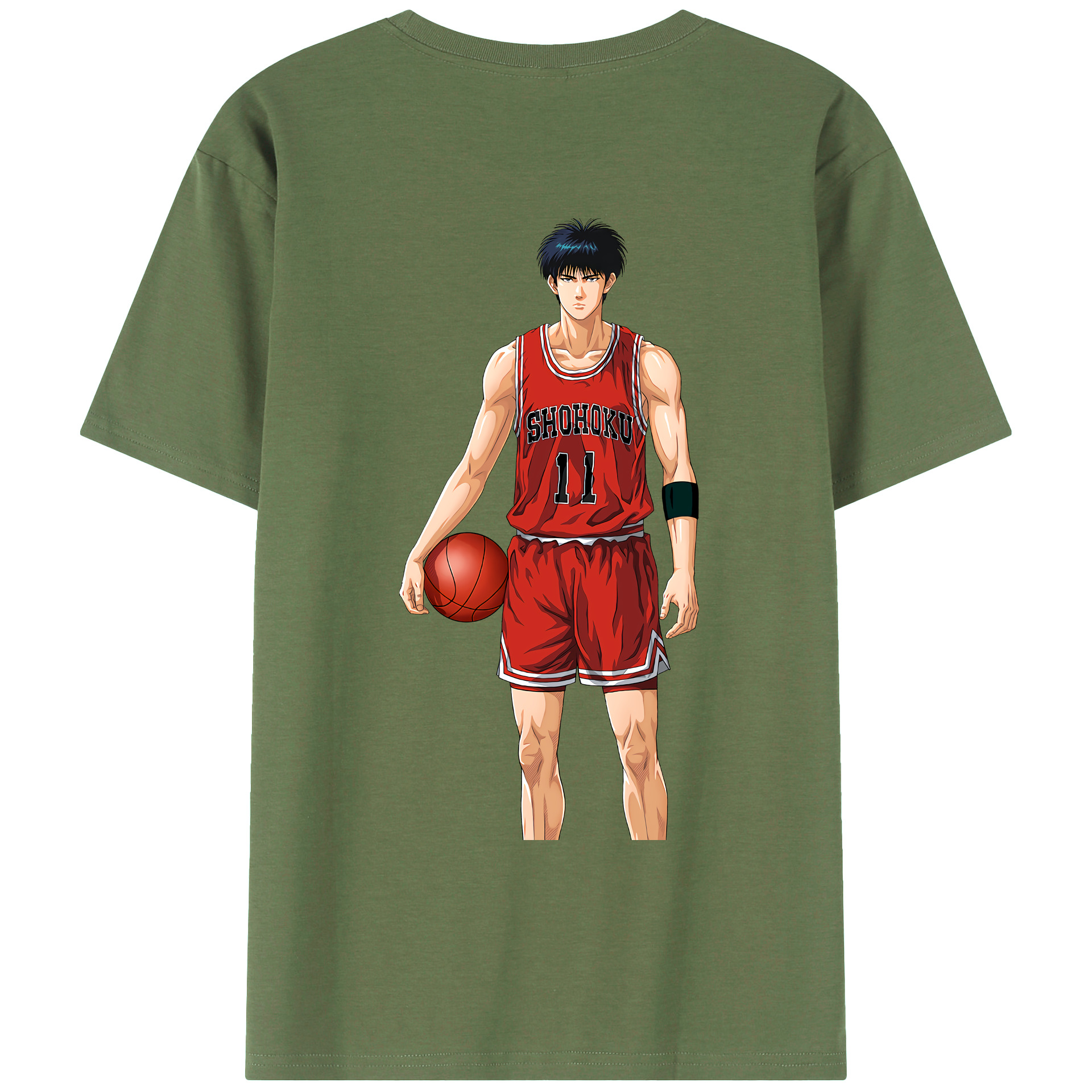 （画像用） SLAM DUNK／スラムダンク 綿100％ メンズ半袖Tシャツ（バックプリント） 通気性